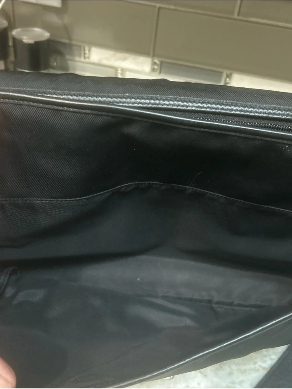 COACH BLACK LEATHER/NYLON BRIEFCASE/MESSENGER BAG Laptop Work Vintage Y2K unisex